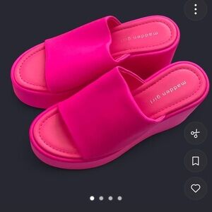 Madden Girl Neon Pink Platform Wedge